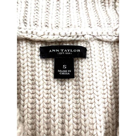 Ann Taylor Sweater Vest Womens Small-Merino Wool & Cashmere Faux Fur Cream - Picture 8 of 8